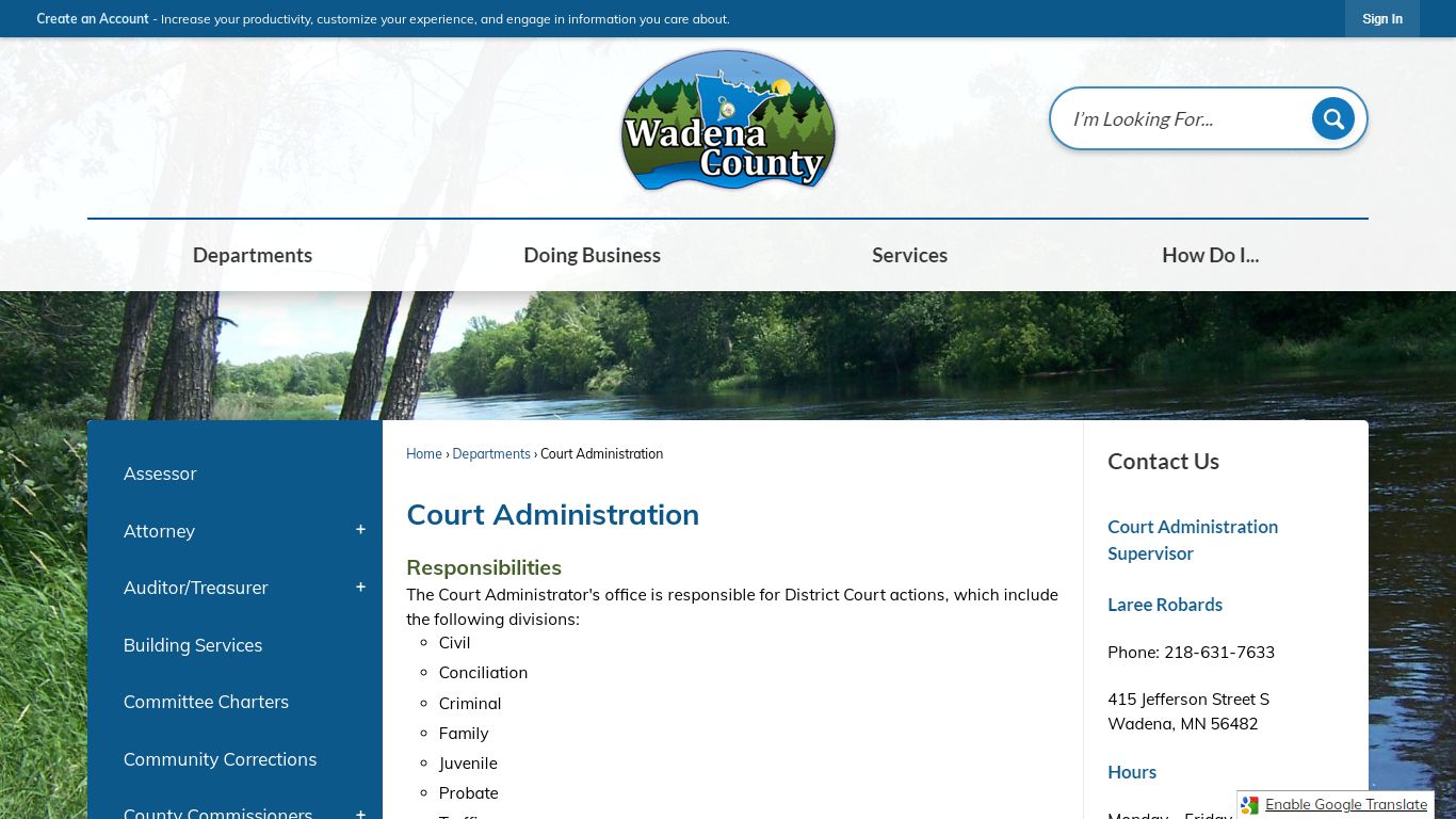 Court Administration | Wadena County, MN - Official Website