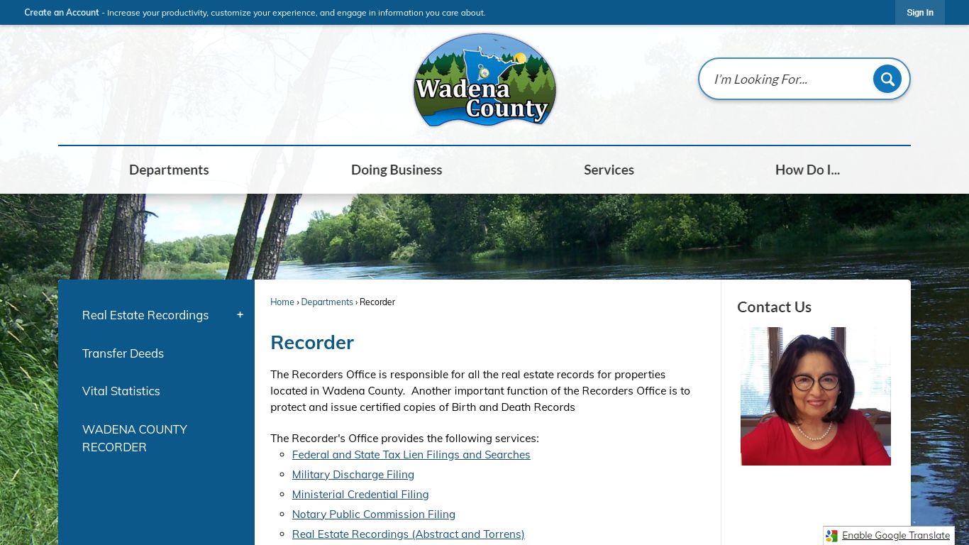 Recorder | Wadena County, MN - Official Website